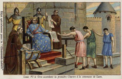 El rey Luis VI de Francia otorgando la primera carta a la ciudad de Laon, 1128 de French School