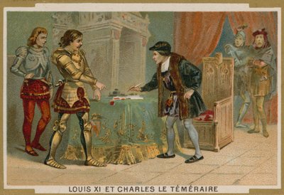 El rey Luis XI de Francia y Carlos el Temerario, duque de Borgoña de French School