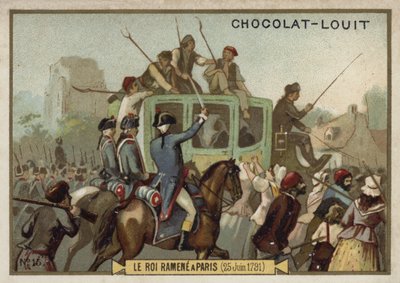 El Rey Luis XVI es llevado de vuelta a París, Revolución Francesa, 25 de junio de 1791 de French School
