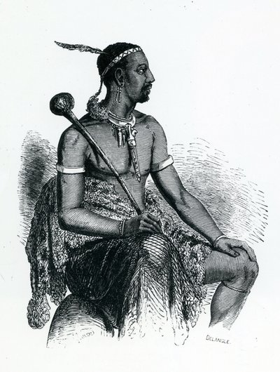 Rey Moshoeshoe I (c.1786-1870) 1833 (grabado) de French School