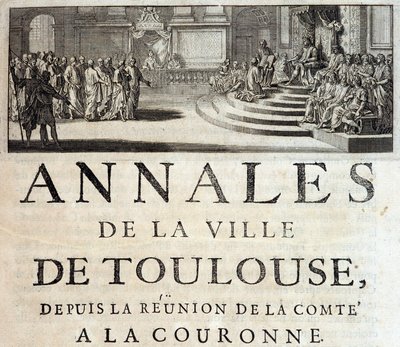El rey Felipe el Audaz en Toulouse en 1272 en “Annales de la ville de Toulouse” por Germain de Lafaille, Toulouse de French School