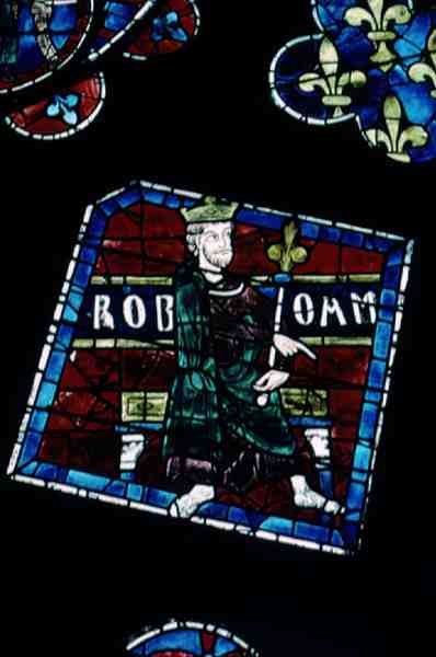 Rey Roboham (detalle) de la ventana rosa norte, c.1223 de French School