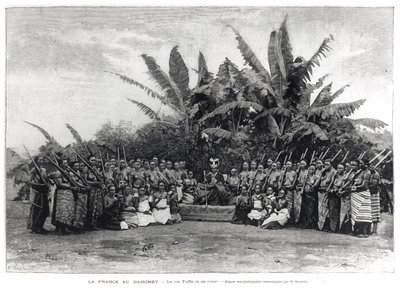 El rey Toffa (r.1874-1908) y su corte, Dahomey, 1892 de French School