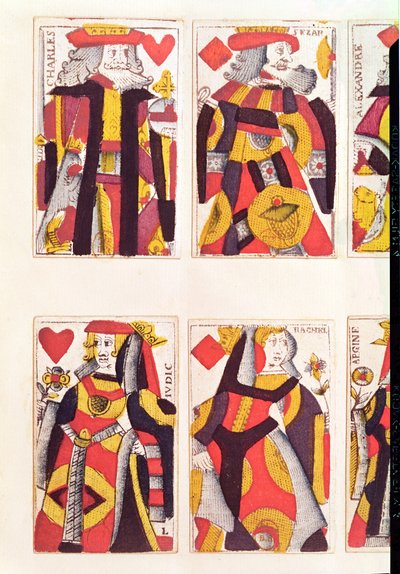 Rey y Reina jugando a las cartas de French School