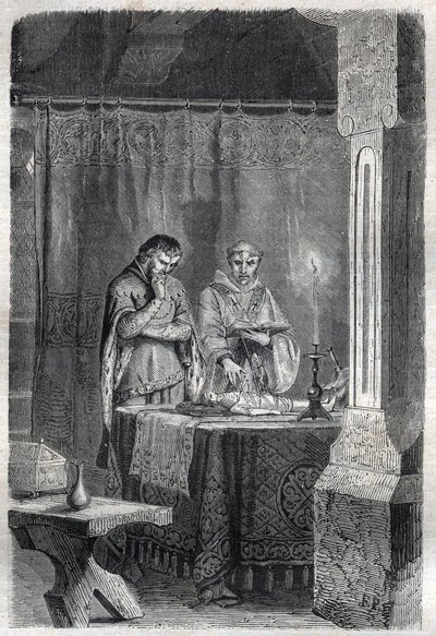 El Rey de Francia Carlos V el Sabio (1338 - 1380) consultó a los adivinos. Grabado en "History of the Popes (...) Crimes of the Queen King and Emperors through the centuries" por Maurice Lachatre de French School