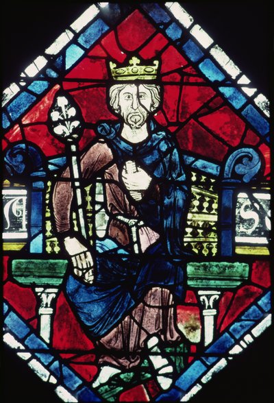 Rey de Judá, detalle de la ventana rosa norte, c.1223 de French School