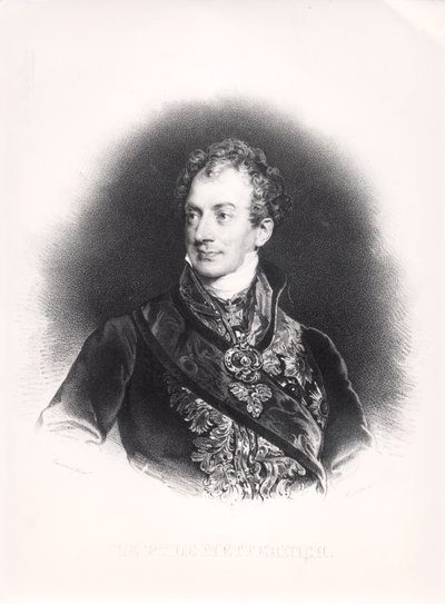 Klemens Wenzel Nepomuk Lothar (1773-1859) Príncipe de Metternich-Winneburg, c.1815 de French School