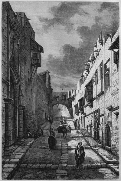 Calle de los Caballeros en Rodas, de La Syrie daujourdhui. Voyages dans la Phenicie le Liban et la Judee. 1875-1880 de Louis Charles Emile Lortet, 1884 de French School