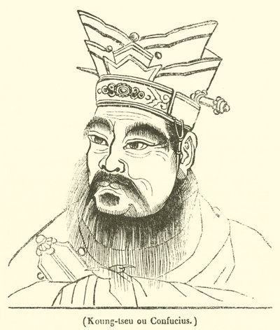 Koung-tseu o Confucio (grabado) de French School