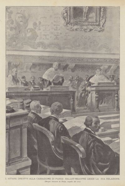 El Caso Dreyfus en la Casación de París, Ballot-Beaupre lee su informe de French School