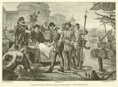 El Antiguo derecho de cipreses, en Burdeos de French School