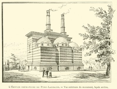 El Edificio crematorio del Père-Lachaise, Vista exterior del monumento, fachada trasera de French School