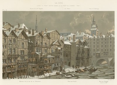 La Cité, entre el Puente Notre-Dame y el Puente au Change, 1650 de French School