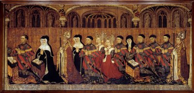 La Familia Jouvenel des Ursins El magistrado, preboste Jean Jouvenel des Ursins o Jean Juvenal des Ursins (1360-1431), representado con los miembros de su familia en oración. Pintura sobre madera de la Escuela Francesa. 1443-1449. París, museo nacional de French School