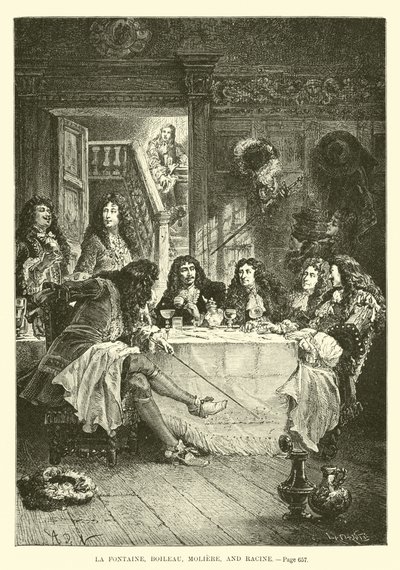 La Fontaine, Boileau, Molière y Racine de French School
