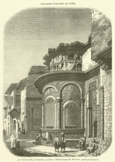Fuente de Seby-el-Bedawieh, El Cairo (grabado) de French School