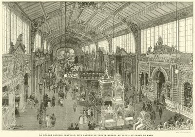 La Gran Galería Central, llamada Galería de Treinta Metros, en el Palacio del Champ de Mars de French School