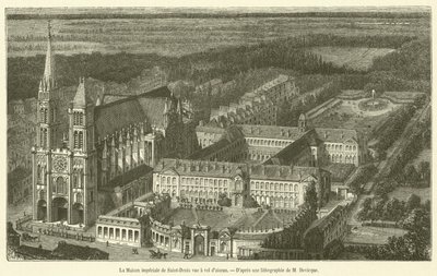 La Casa imperial de Saint-Denis vista a vuelo de pájaro de French School