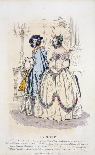 La Mode: Anuncio de moda femenina del siglo XIX de French School