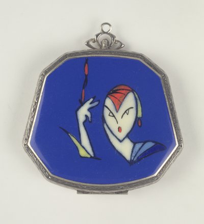 Compacto de polvo La Mode Femme Fatale, francés, 1920-30 de French School
