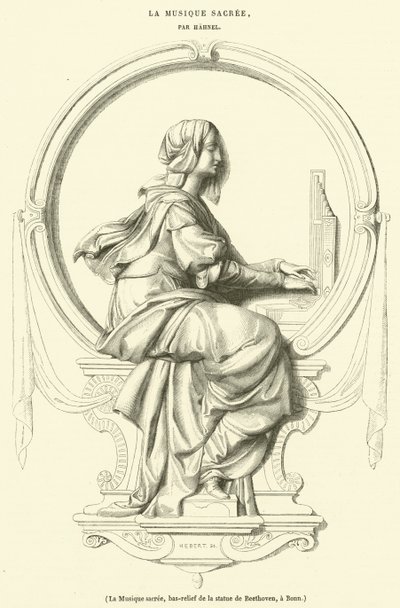 La Música sagrada, bajorrelieve de la estatua de Beethoven, en Bonn de French School
