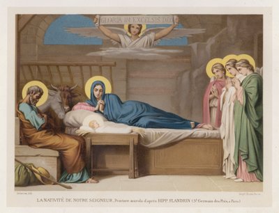 La Natividad de Nuestro Señor, pintura mural según Hipp Flandrin, St Germain des Pres, en París de French School