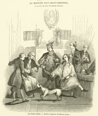 La Petite toilette (grabado) de French School