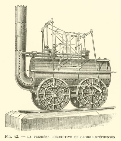 La primera locomotora de George Stephenson de French School