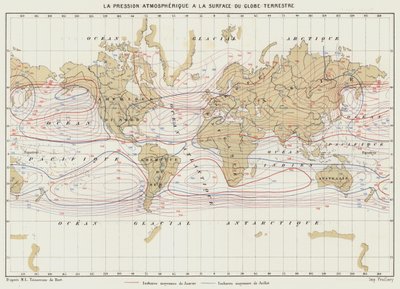 La presión atmosférica en la superficie del globo terrestre de French School