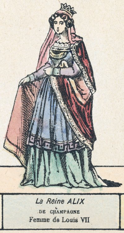 La reina Alix de Champaña, esposa de Luis VII de French School
