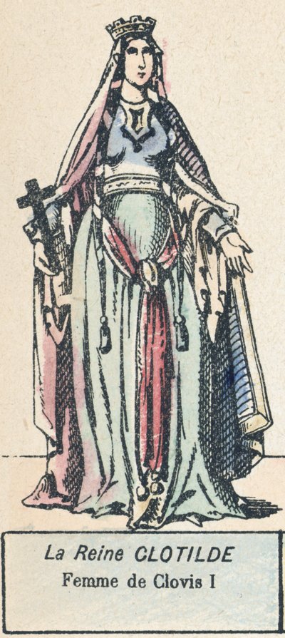 La reina Clotilde, esposa de Clovis I de French School