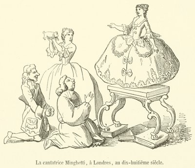 La cantante Minghetti, en Londres, en el siglo XVIII de French School
