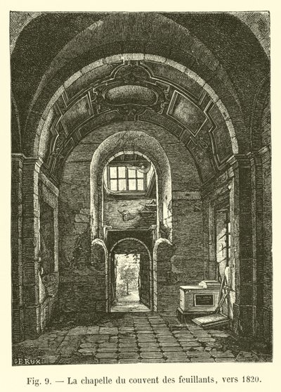 La capilla del convento de los feuillants, hacia 1820 de French School
