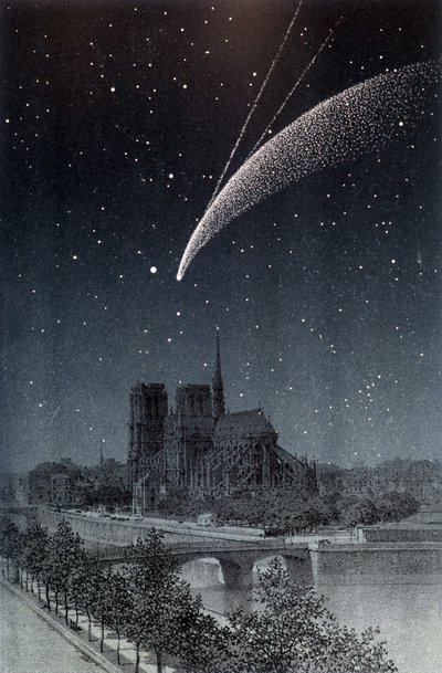 El cometa de Donati, visto en París 04/10/1858 - en “Le Ciel” de Amédée Guillemin, Hachette, París de French School