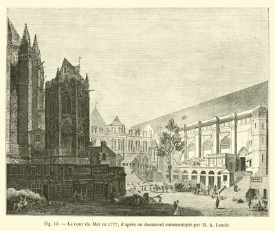El patio del Mai en 1777, según un documento comunicado por M. A. Lenoir de French School