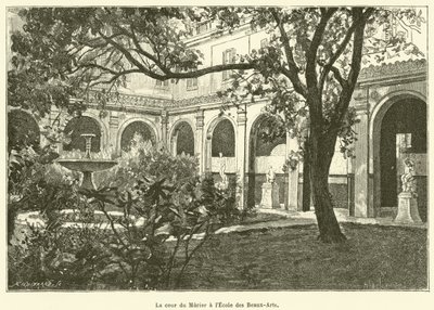 El patio Murier de la Escuela de Bellas Artes (grabado) de French School