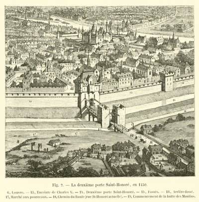 La segunda puerta Saint-Honoré, en 1450 de French School