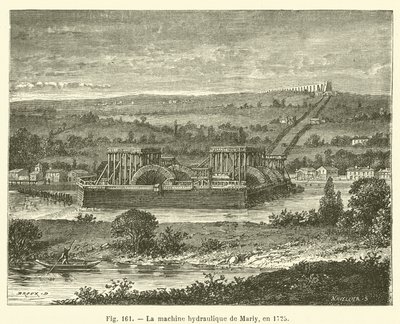La máquina hidráulica de Marly, en 1725 de French School
