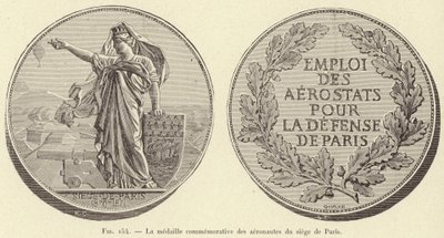 La medalla conmemorativa de los aeronautas del sitio de París de French School
