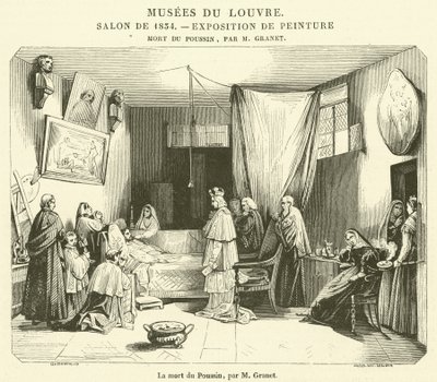 La muerte de Poussin (grabado) de French School