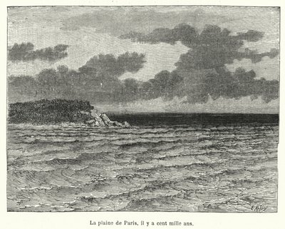 La llanura de París, hace cien a mil años (grabado) de French School