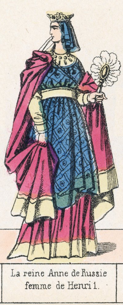 La reina Ana de Rusia, esposa de Henri I de French School