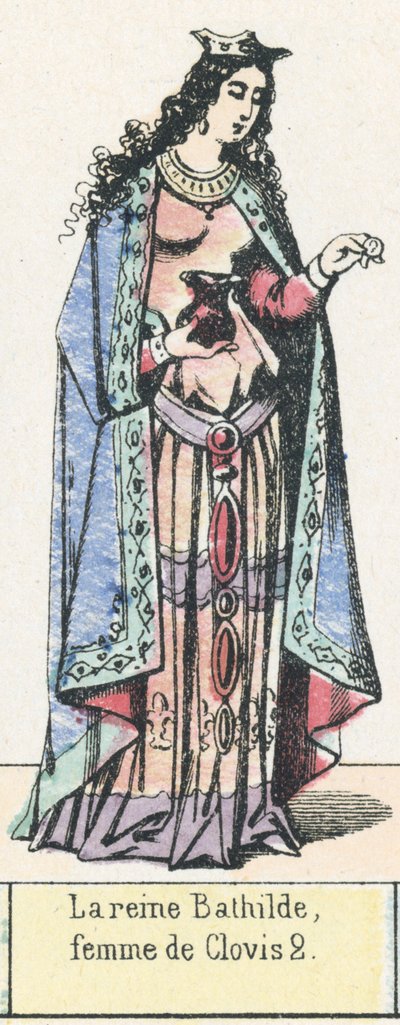 La reina Batilde, esposa de Clodoveo II de French School