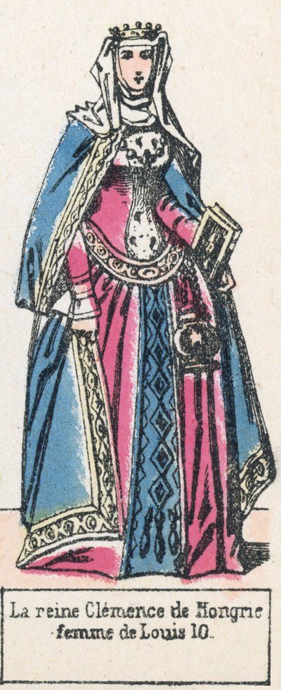 La reina Clemencia de Hungría, esposa de Luis X de French School