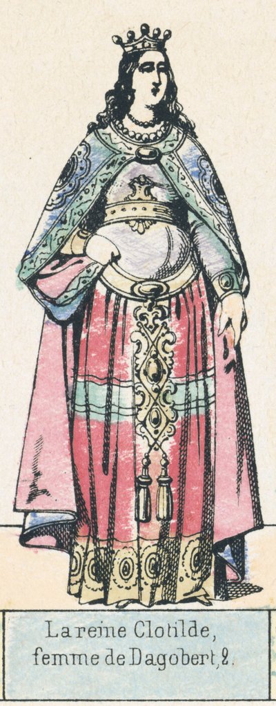 La reina Clotilde, esposa de Dagoberto II de French School