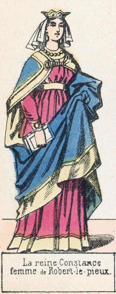 La reina Constanza, esposa de Roberto el Piadoso de French School