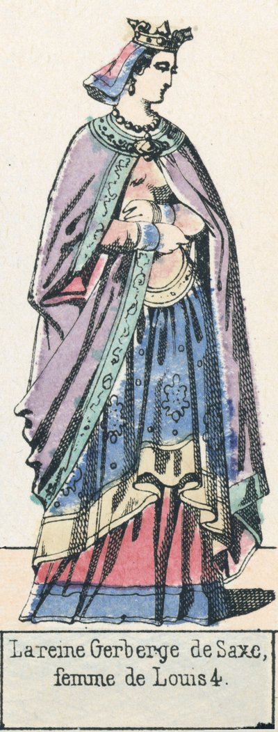 La reina Gerberga de Sajonia, esposa de Luis IV de French School