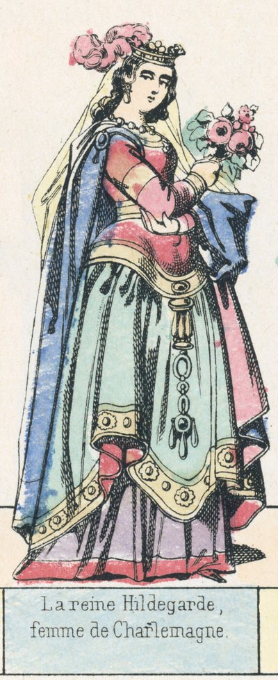 La reina Hildegarda, esposa de Carlomagno de French School