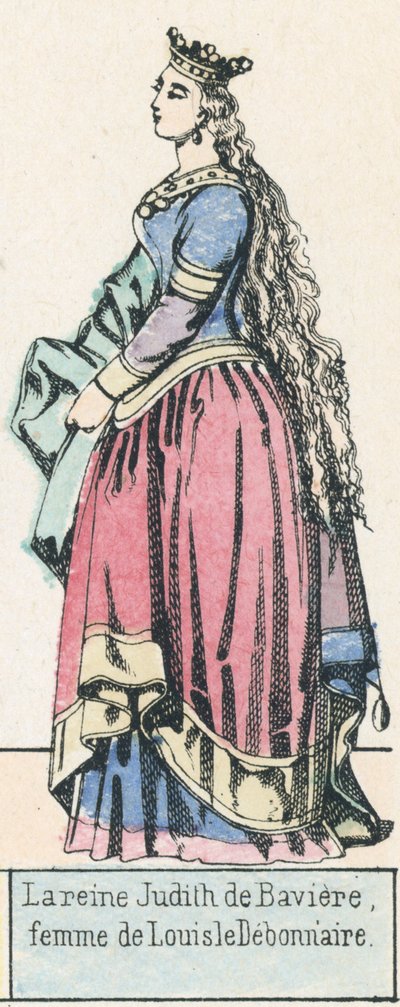 La reina Judit de Baviera, esposa de Luis el Piadoso de French School