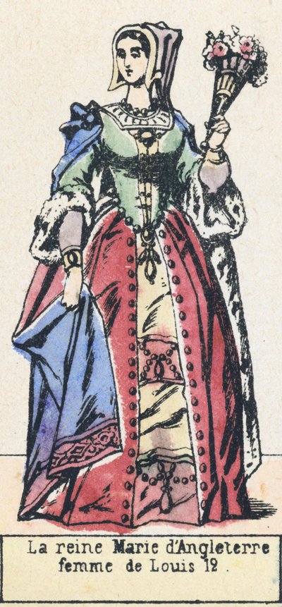 La reina María de Inglaterra, esposa de Luis XII de French School
